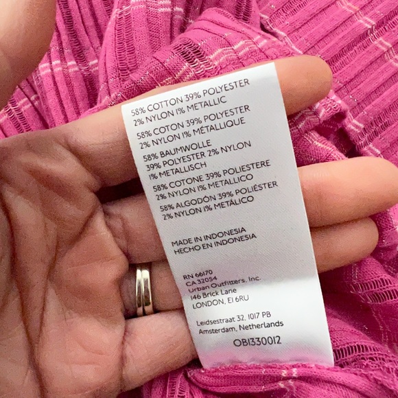 NWT- FREE PEOPLE Snowbunny Ribbed Off The Shoulder Top Pink - Picture 11 of 14